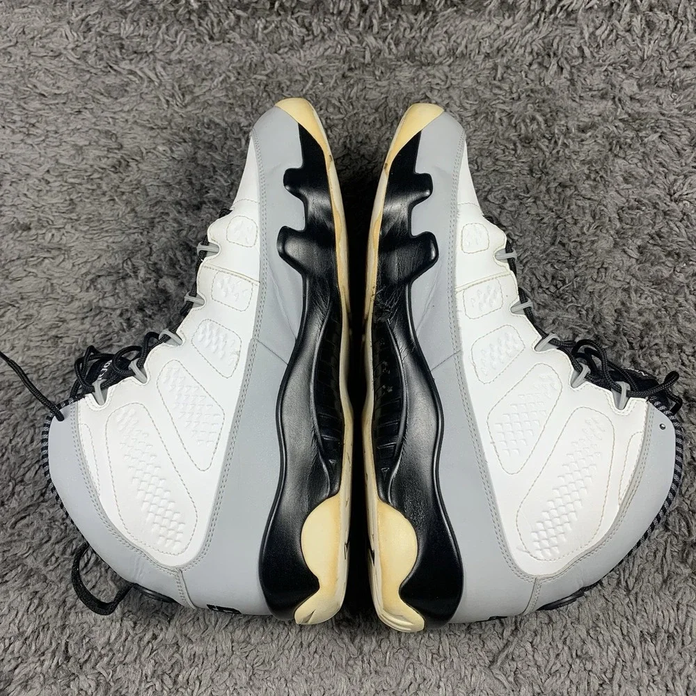 Nike Air Jordan 9 Retro Barons IX Shoes White Black Gray 302370-106 Mens Sz 12